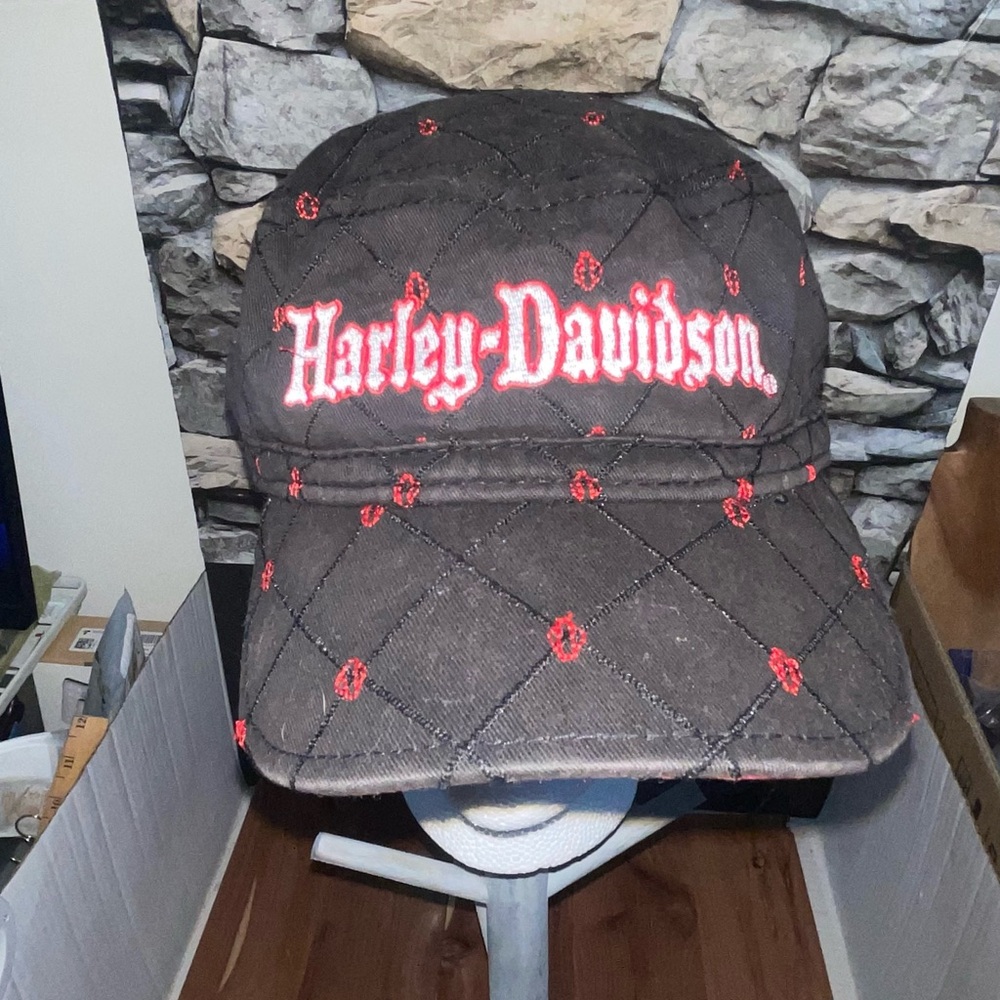Vintage‎ 1990's Harley Davidson Painter Style Hat One Size Red/Blk
